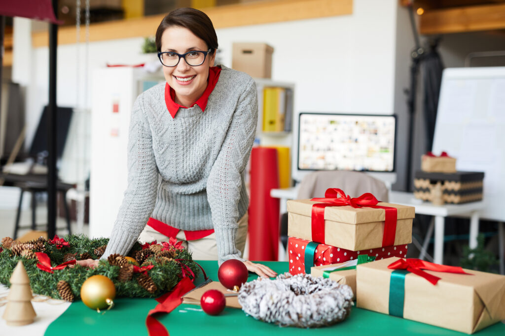business owner preparing for holidays